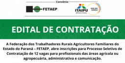 Ilustração em miniatura da página Edital de Contratação convênio FETAEP e Itaipu Mais que Energia