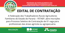 Edital de Contratação convênio FETAEP e Itaipu Binacional